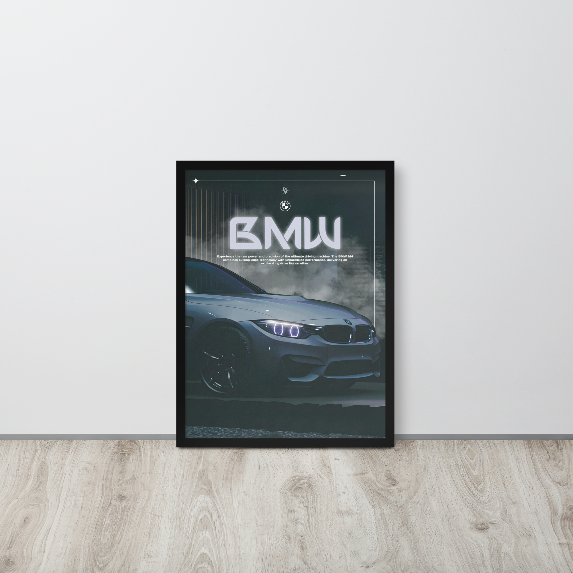BMW m4 dark poster framed