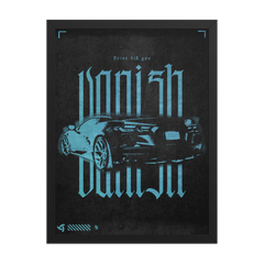 Corvette C8 black poster framed