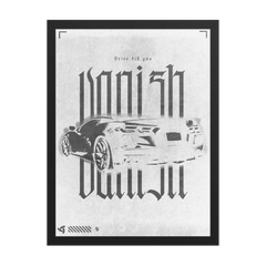 Corvette C8 white poster framed