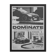 Nissan GTR brutalism poster framed