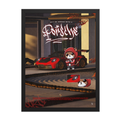 Porsche GT3RS red poster framed