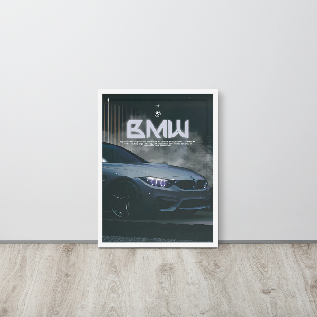 BMW m4 dark poster framed