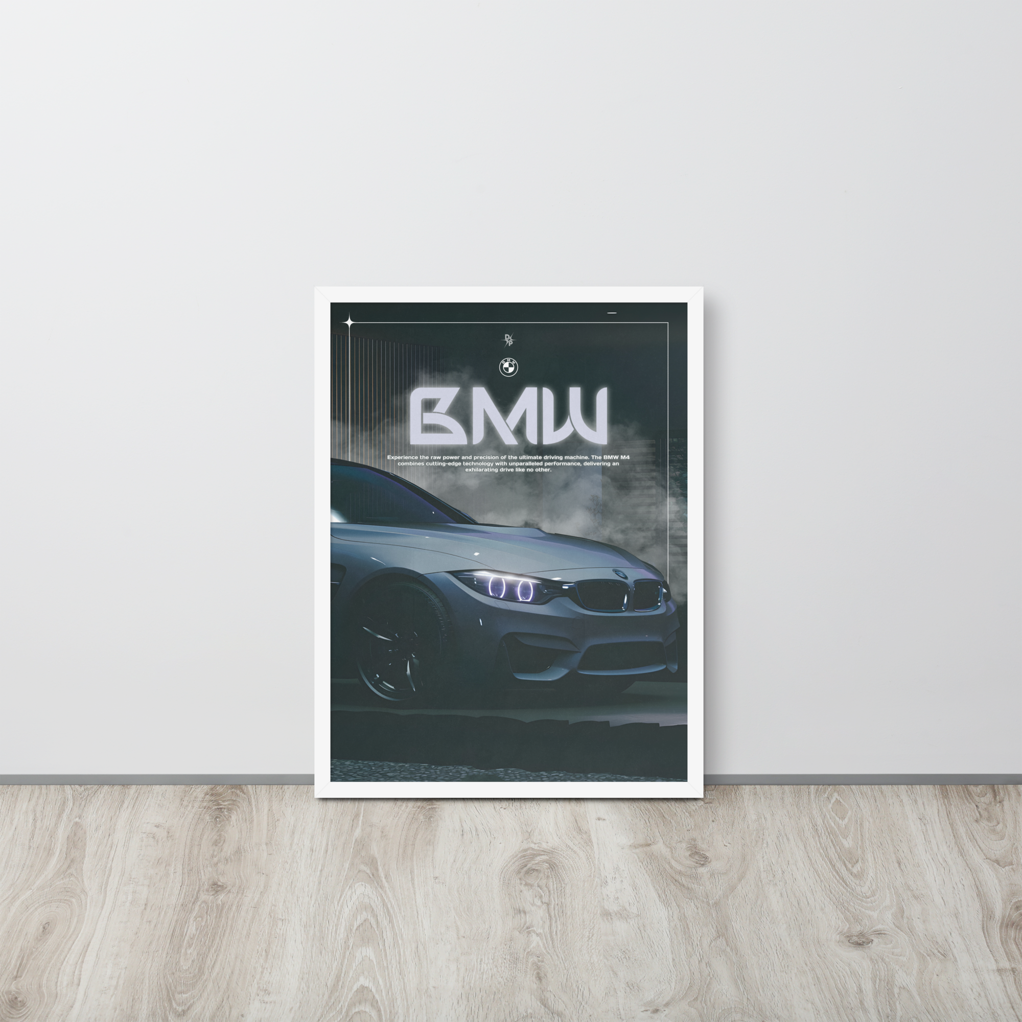 BMW m4 dark poster framed