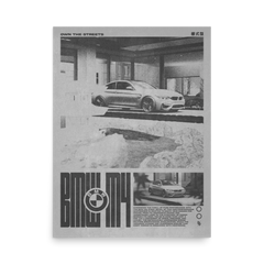 BMW M4 brutalism white poster