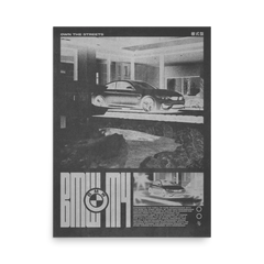 BMW M4 brutalism black poster